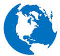 Globe - Other regions round flag button icon.