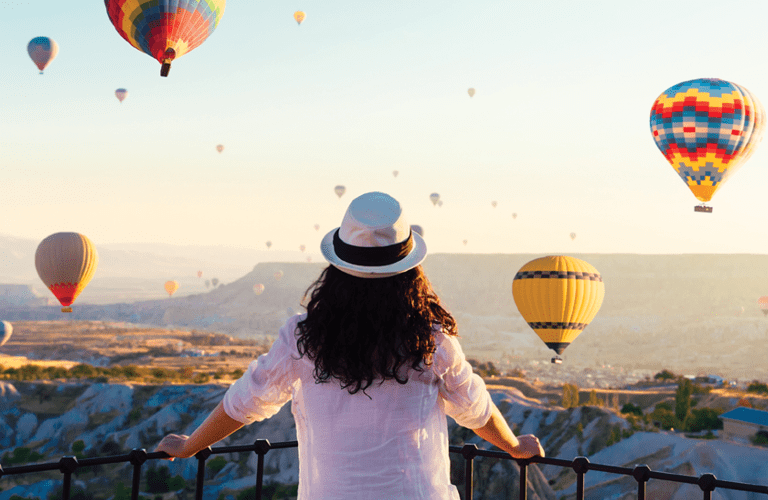 Woman, Hot Air Balloon, Sunrise - Dawn, Asia, Cappadocia