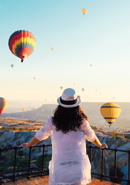 Woman, Hot Air Balloon, Sunrise - Dawn, Asia, Cappadocia