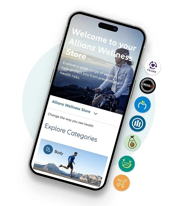 Allianz Wellness Store on mobile