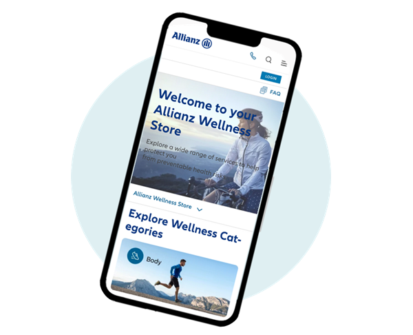 Allianz Wellness Store on mobile