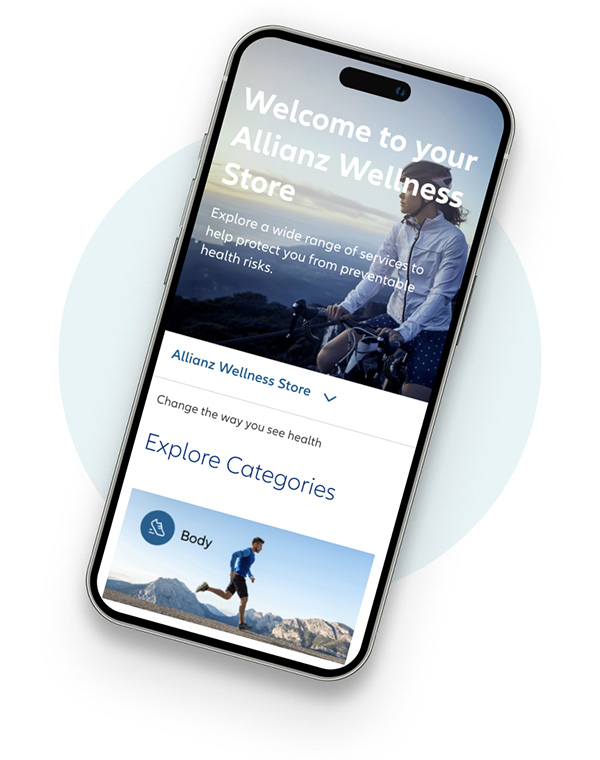 Allianz Wellness Store on mobile