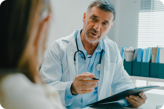 Woman holding pregnancy test