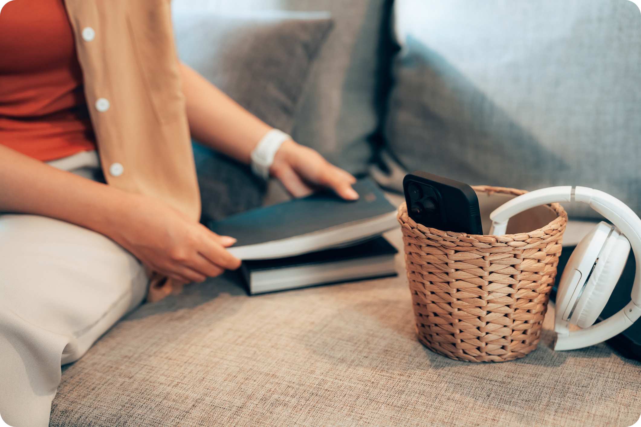A women holding a book 