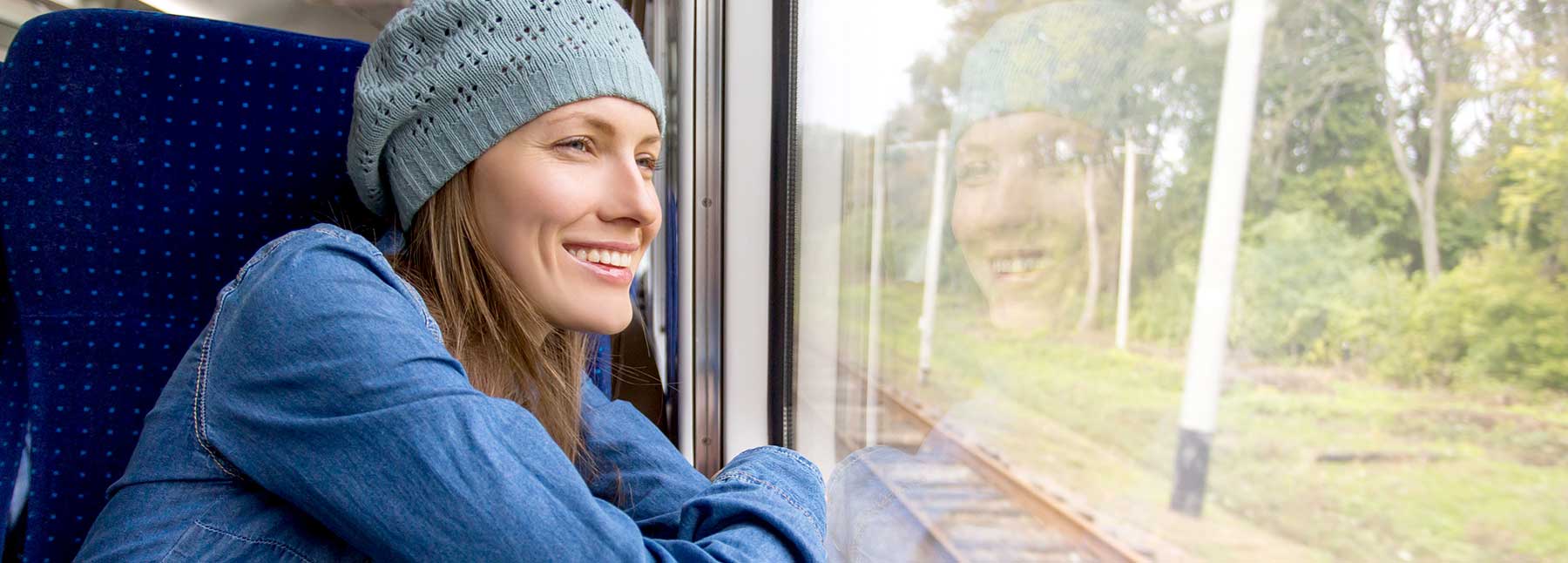 woman on train