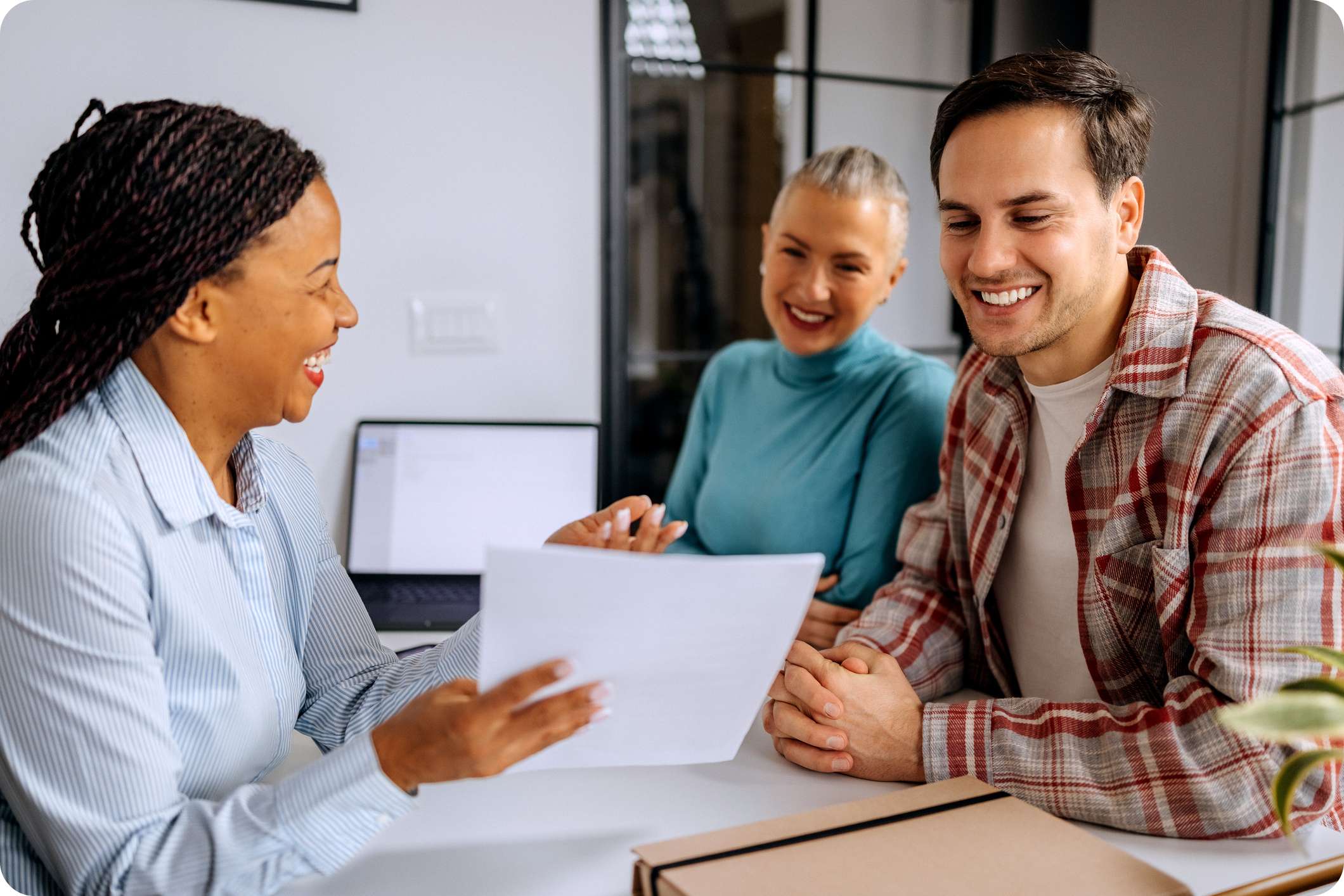 Female financial advisor with couple