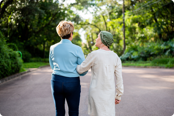 Cancer patient walking