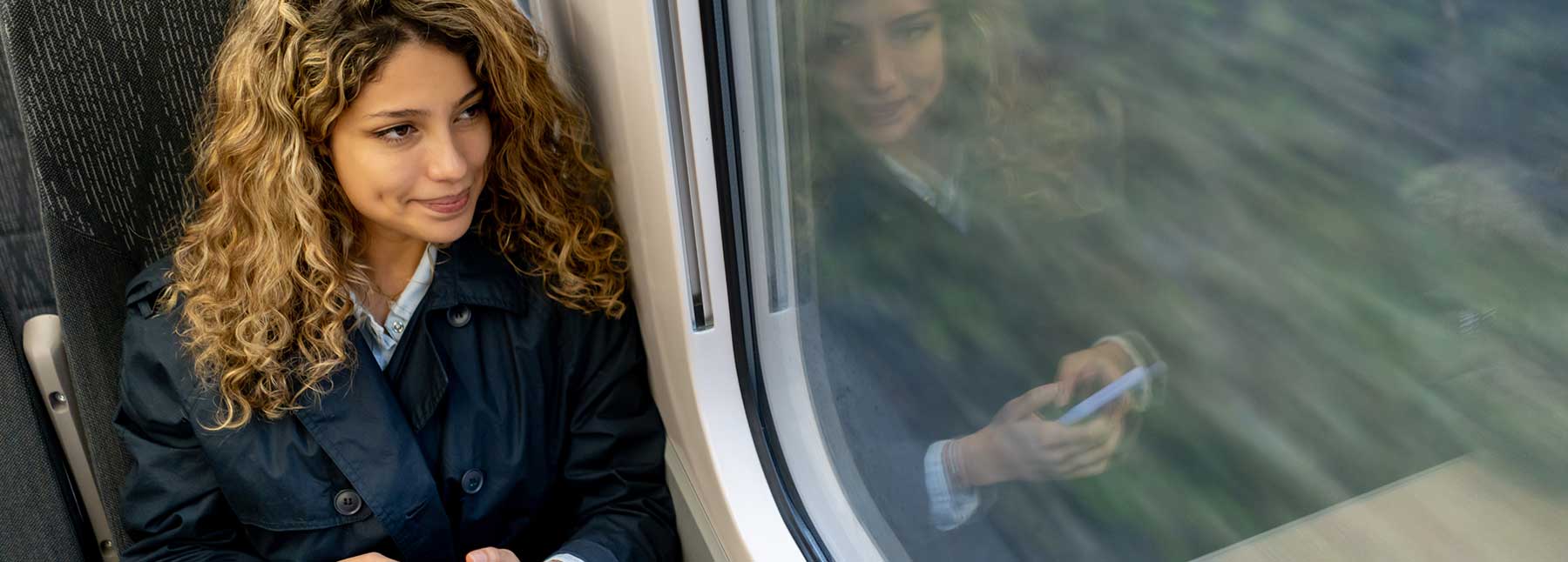 woman on train