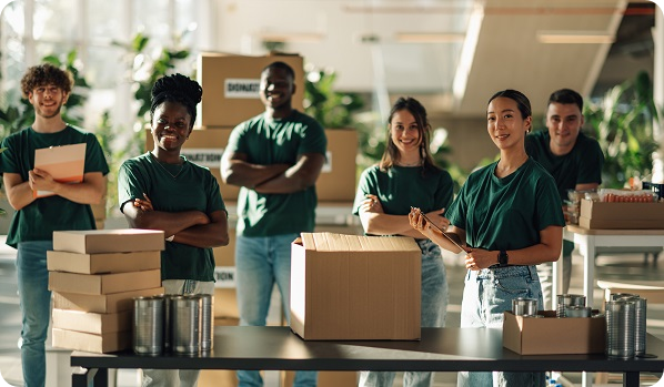Humanitarian Team smiling during work
