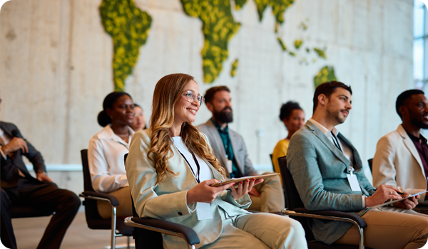 Group of business people sitting in a meeting