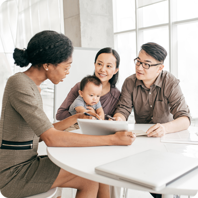 Couple getting financial advice