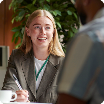 Advisor helping with paperwork