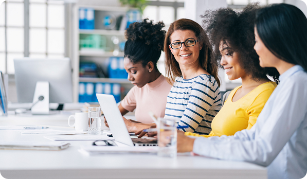 Group of women working together