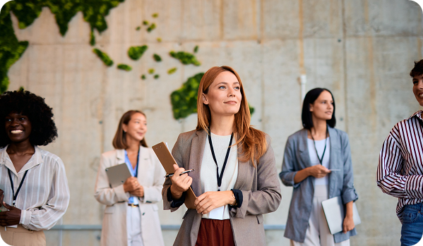 Group of diverse businesswomen smiling
