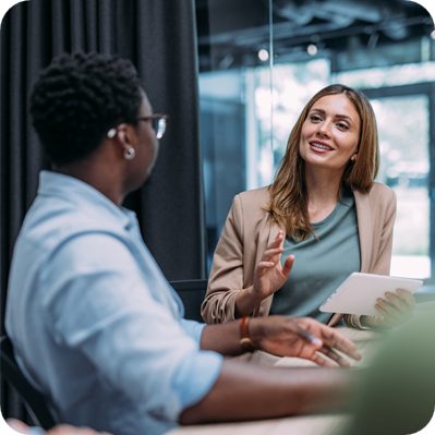 Corporate business team in a meeting in the office.