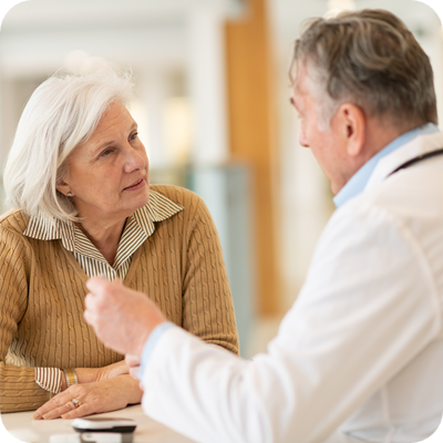 Senior female patient at medical consultation