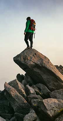 Man on cliff