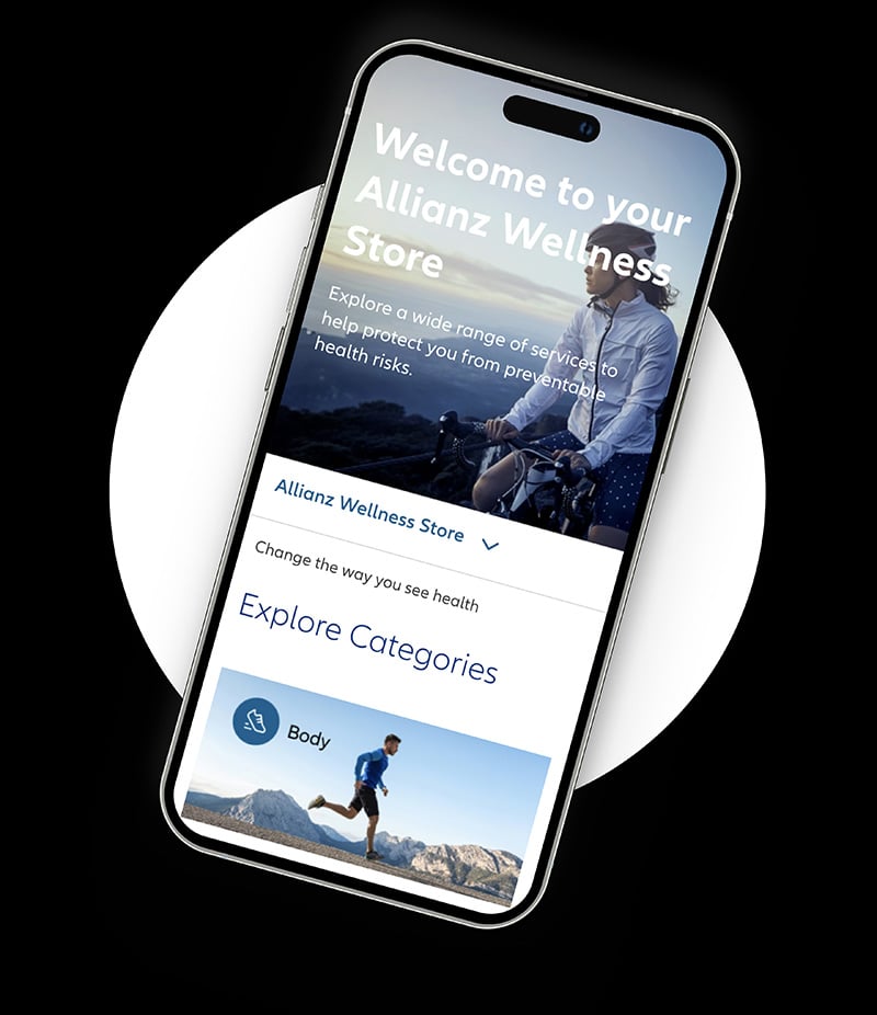 Allianz Wellness Store on mobile